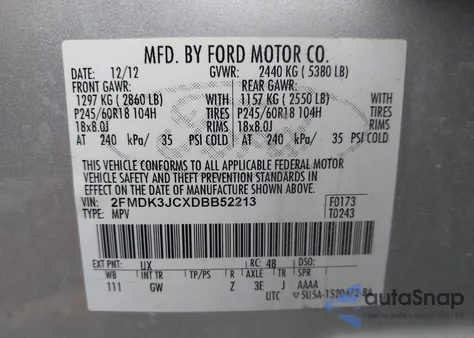 2013 Ford Edge Sel from USA, damaged, VIN 2FMDK3JCXDBB52213